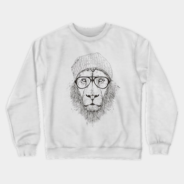 Cool lion (bw) Crewneck Sweatshirt by soltib